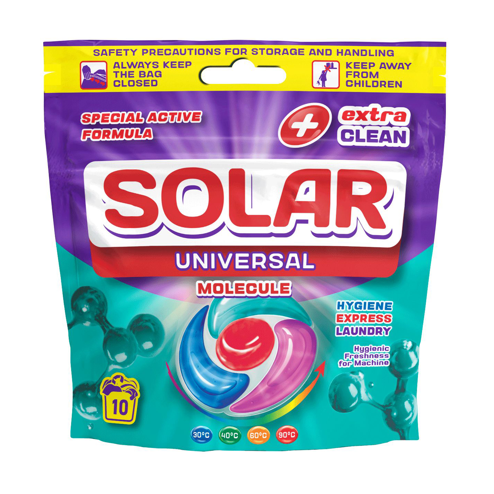 Капсули для прання Solar Universal Molecule, 10 циклів прання, 10 шт